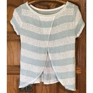 Aeropostale Wrap Back Womens M Open Metallic Knit Sweater Fairy Angelcore Lolita